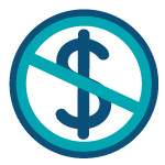no monthly fee icon