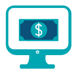 cash on computer screen